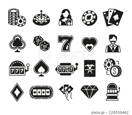 Casino and Gambling Icons 128550462