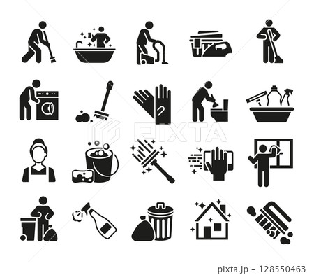 Cleaning Icons Set 128550463