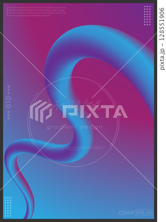 Three-dimensional 3D gradient line design.A plastic wavy curve. A design element for a poster, banner, flyer, cover, brochure and creative idea Three-dimensional 3D gradient line design.A plastic wavy curve. A design element for a poster, banner, flyer, cover, brochure and creative idea 128551906