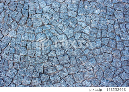 Cobblestone pavement texture. Abstract background and texture for design. 128552468