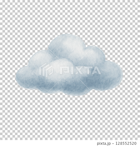 くもりの天気アイコン 水彩風のシンプルな雲のイラスト素材 くもりの天気アイコン 水彩風のシンプルな雲のイラスト素材 128552520