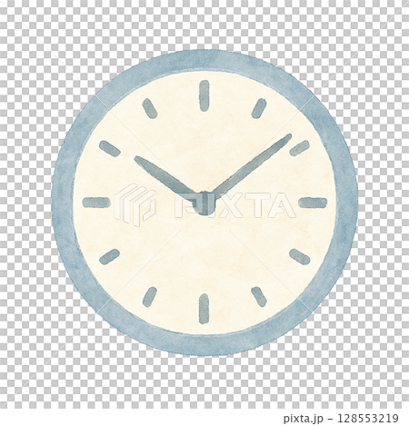 水彩風格的簡單時鐘插圖 128553219