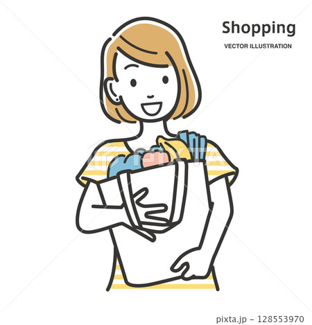 買い物をする女性 128553970