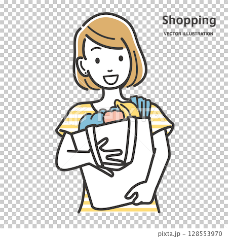 買い物をする女性 128553970