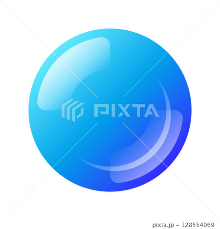 青くて丸いUIボタン_07 128554069