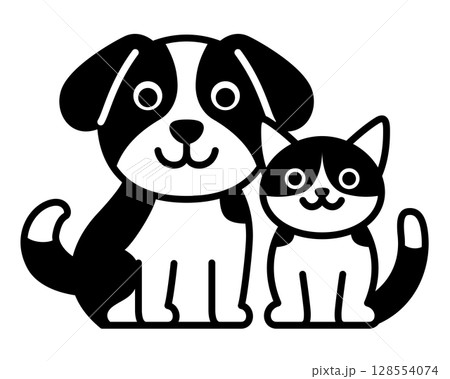 犬と猫のシンプルなアイコン 128554074