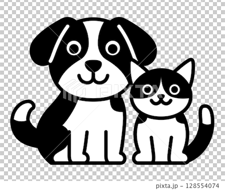 狗和貓的簡單圖標 狗和貓的簡單圖標 128554074