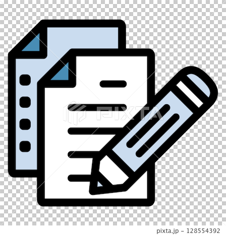 Illustration icon material: Pencil document file 007 128554392