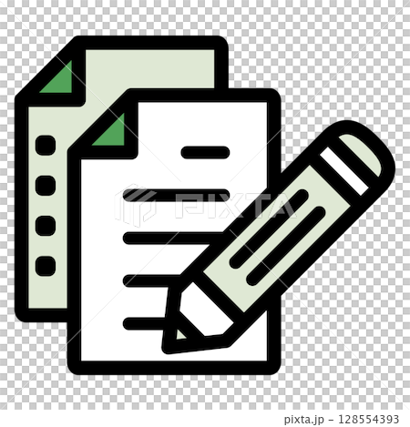 Illustration icon material set: Document file 008 128554393