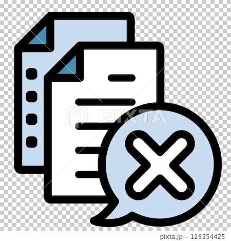 Illustration icon material: Crossmark document file 113 Illustration icon material: Crossmark document file 113 128554425