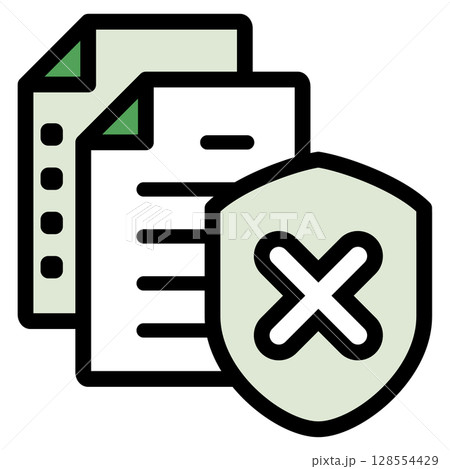 イラストアイコン素材:クロスマークドキュメントファイル117 イラストアイコン素材:クロスマークドキュメントファイル117 128554429