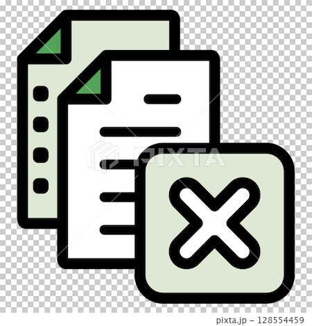 Illustration icon material: Crossmark document file 123 Illustration icon material: Crossmark document file 123 128554459
