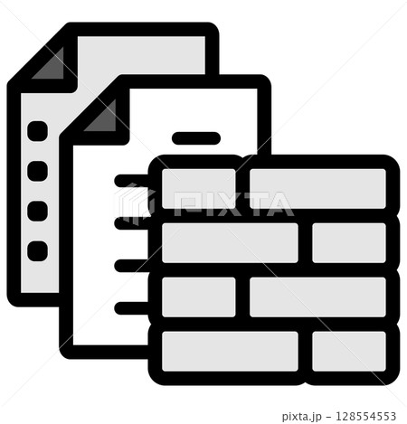 イラストアイコン素材：ブロックドキュメントファイル145 128554553