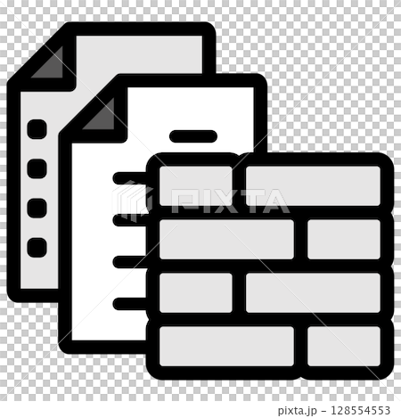 イラストアイコン素材：ブロックドキュメントファイル145 128554553