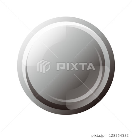 丸いシルバーのUIボタン_09 128554582