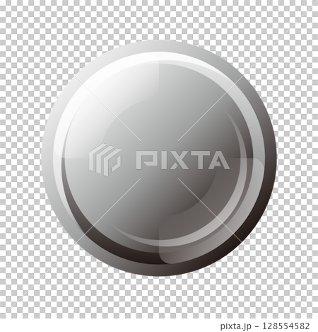 丸いシルバーのUIボタン_09 128554582