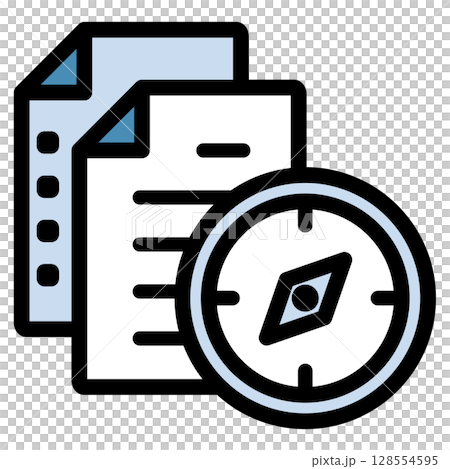 插圖圖示素材：指南針文件檔157 128554595