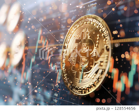 ビットコインとチャート 128554656