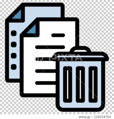 Illustration icon material: Trash can document file 176 Illustration icon material: Trash can document file 176 128554702
