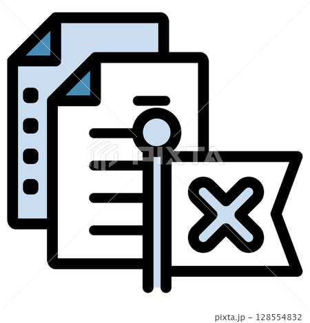 イラストアイコン素材:クロスマークドキュメントファイル182 イラストアイコン素材:クロスマークドキュメントファイル182 128554832