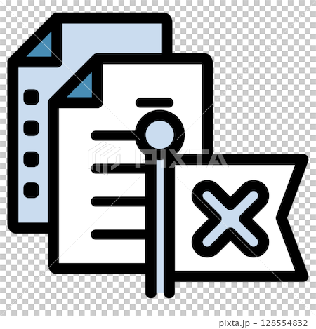 イラストアイコン素材:クロスマークドキュメントファイル182 イラストアイコン素材:クロスマークドキュメントファイル182 128554832