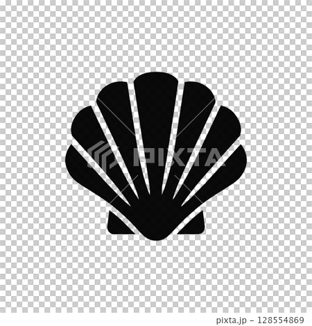 シンプルでかわいい貝殻のシルエット シンプルでかわいい貝殻のシルエット 128554869