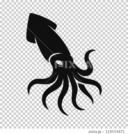 簡單的魷魚剪影 簡單的魷魚剪影 128554871