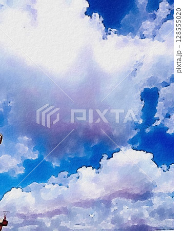 夏の雲イラスト 夏の雲イラスト 128555020