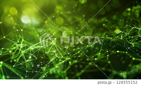 Green backdrop with dots and lines, evoking water, plants, grass 128555152