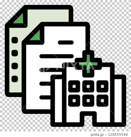 Illustration icon material: Medical file 220 128555548