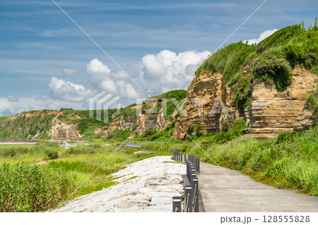 《千葉県》屏風ヶ浦・夏の青空 128555828
