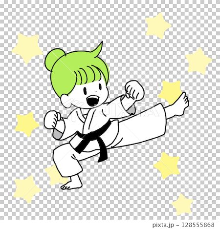 空手道女孩(元氣姿勢) 空手道女孩(元氣姿勢) 128555868