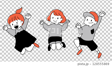 Illustration of jumping children Illustration of jumping children 128555869