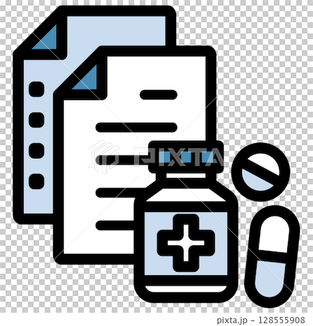 Illustration icon material set: Medical file 257 128555908