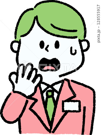 驚いているスーツの男性 128555917