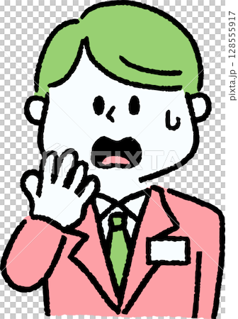 驚いているスーツの男性 128555917