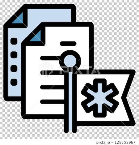 Illustration icon material: Medical file 272 128555967