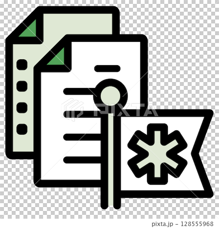 Illustration icon material: Medical file 273 128555968