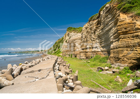 《千葉県》屏風ヶ浦・夏の青空 128556036