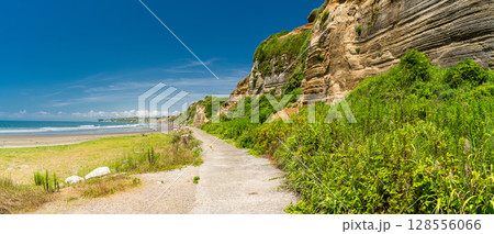 《千葉県》屏風ヶ浦・夏の青空 128556066