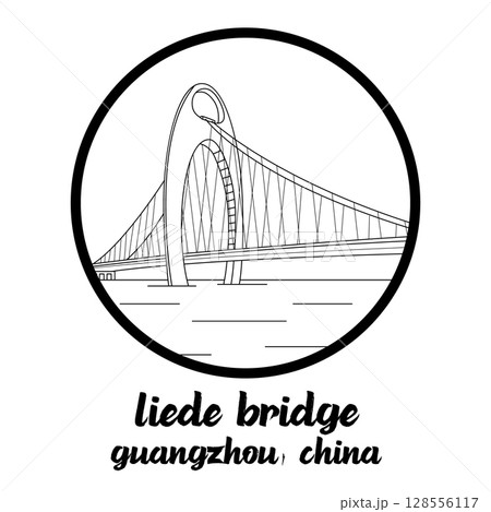 Circle Icon Liede Bridge. Vector illustration 128556117