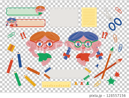 Children and stationery set 128557156