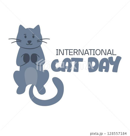 Happy International Cat Day illustration 128557184