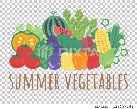 夏季蔬菜插圖集 128557242