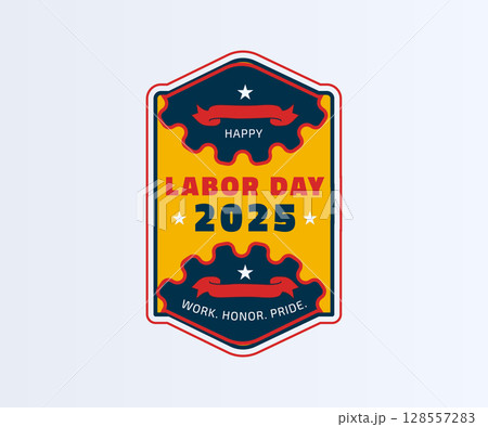 Happy Labor Day 2025 Gear Badge 128557283