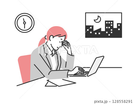 残業で疲労がたまっているビジネスウーマン 128558291
