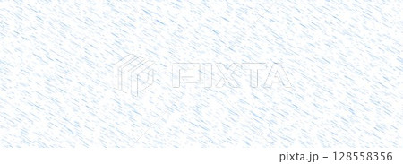 Heavy rain seamless pattern. Diagonal pouring rain texture. Repeating falling water drop background. Sleet, hail or snow precipitation wallpaper. Blue downpour backdrop. Vector illustration 128558356