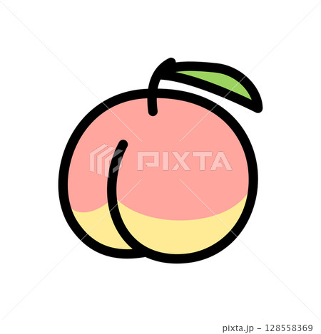 桃のベクターイラスト 128558369