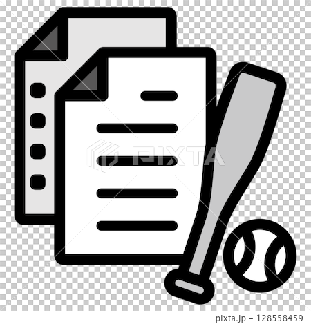 插圖圖示素材集：棒球運動文件301 128558459