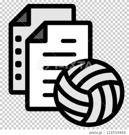 插圖圖示素材：排球運動文件318 128558468
